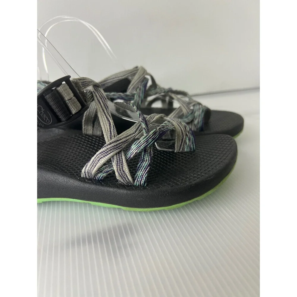 Chaco ZCloud 2 Womens 7 Sandals Multi Strap Toe Loop Vibram Sole Purple Green